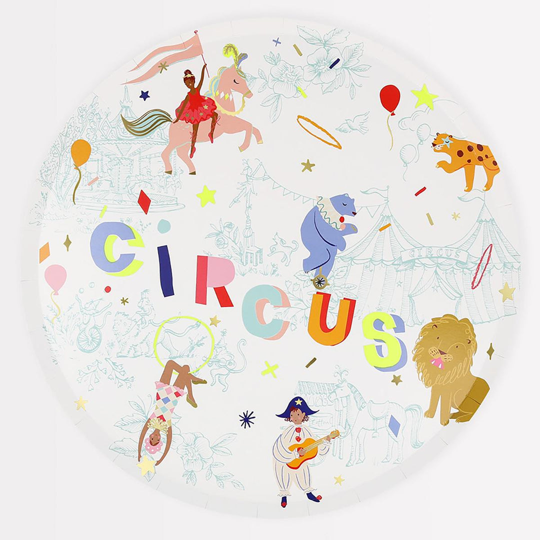 Circus Dinner Plates x 8 | Party Tableware UK Tableware Circus Dinner Plates x 8