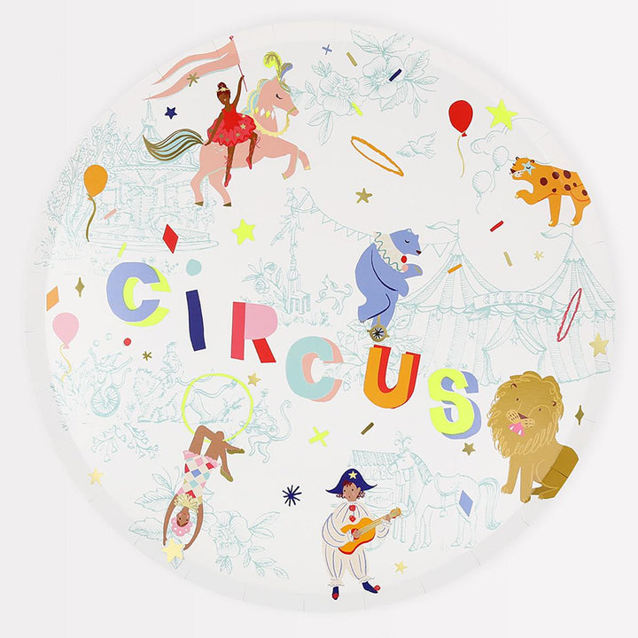 Circus Dinner Plates x 8 | Party Tableware UK Tableware Circus Dinner Plates x 8