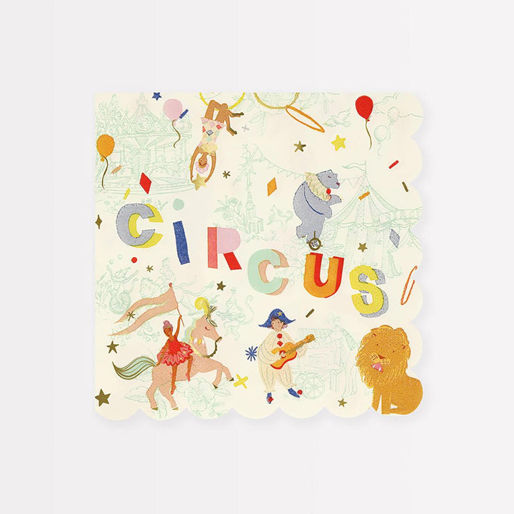 Circus Large Napkins x 16 | Party Tableware UK Tableware Circus Large Napkins x 16