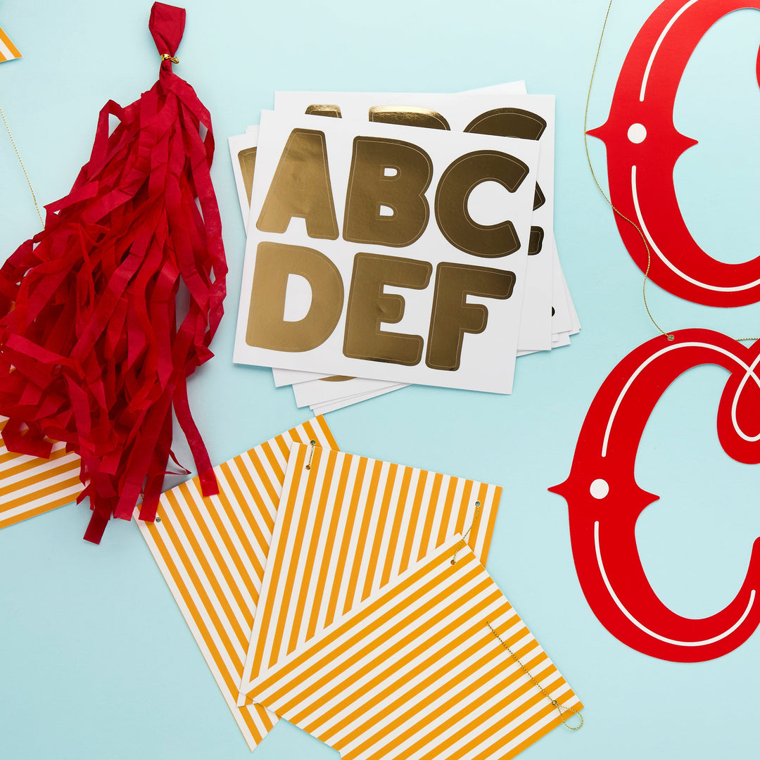Circus Party Customisable Garland - Circus Birthday Decorations Bunting Circus Party Customisable Garland