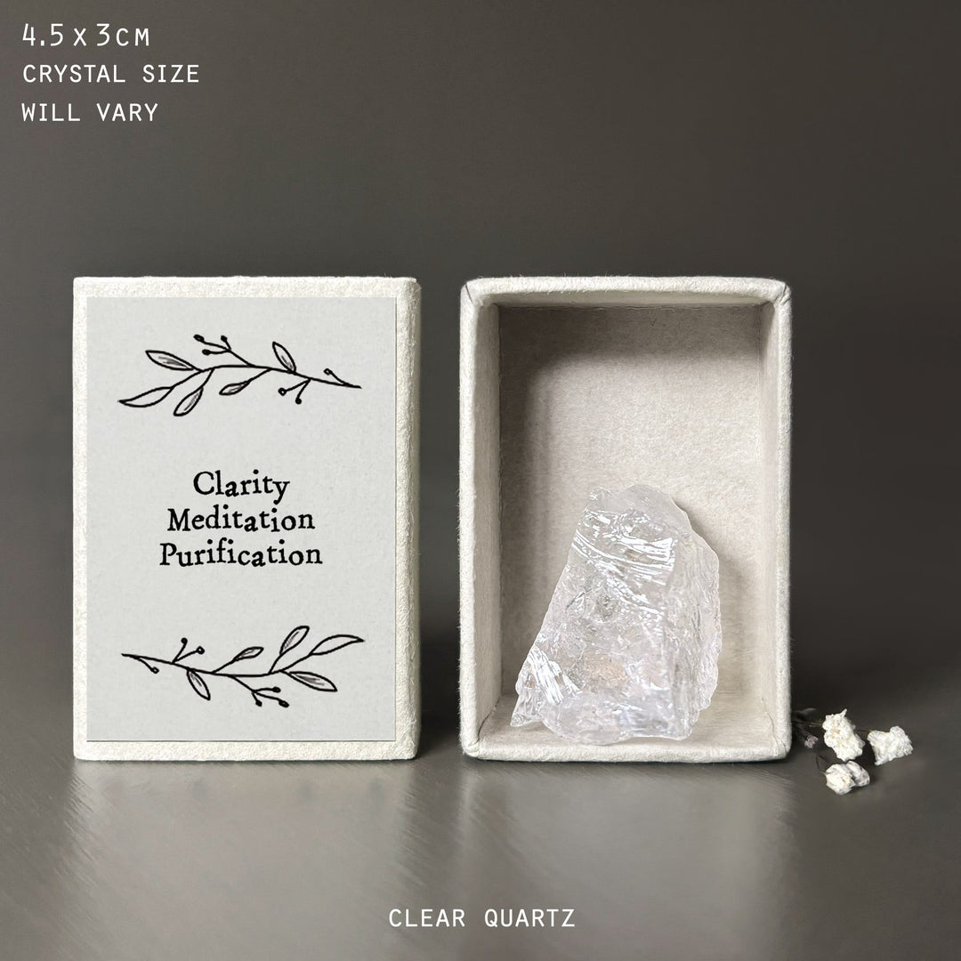 Clear Quartz Crystal Matchbox - Keepsake Gift Box crystal East of India Crystal Matchbox - Clear Quartz