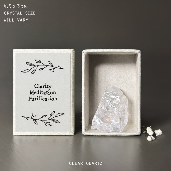 Clear Quartz Crystal Matchbox - Keepsake Gift Box crystal East of India Crystal Matchbox - Clear Quartz