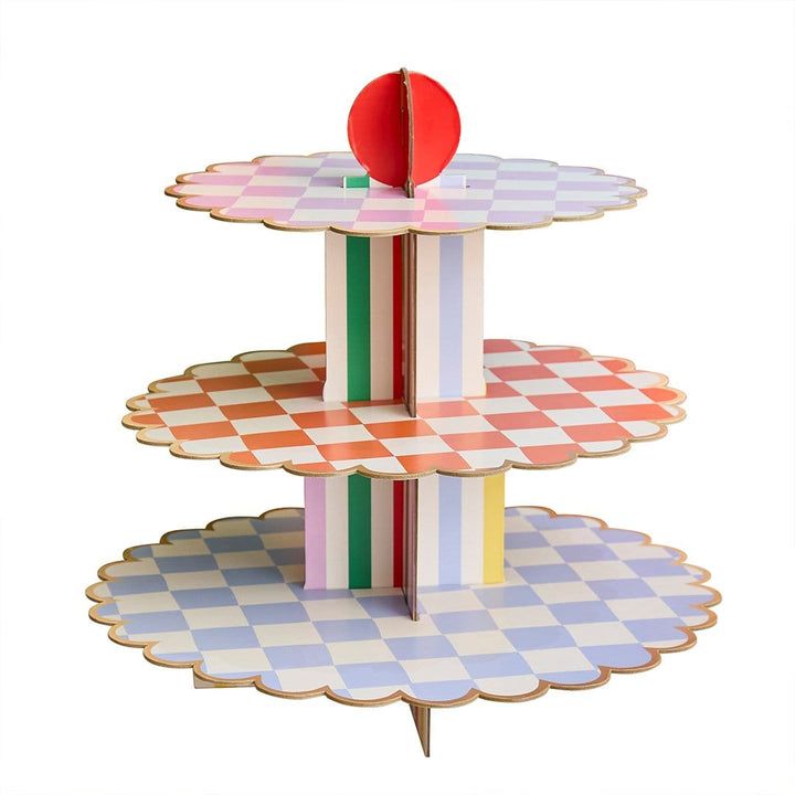 Colourful 3 Tier Cake Stand - Rainbow Party Decorations cake stand Colourful Party 3 Tier Cake Stand