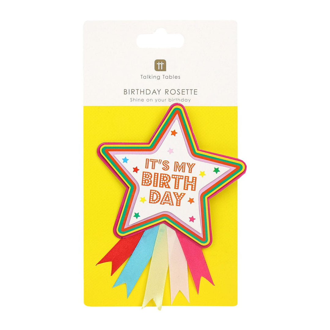 Colourful Birthday Star Rosette Badge pin badge Colourful Birthday Star Rosette Badge