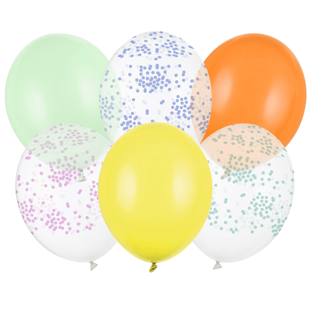 Colourful Confetti Party Balloons x6 | Little Big Party Co Balloons Colourful Confetti Party Balloons x 6