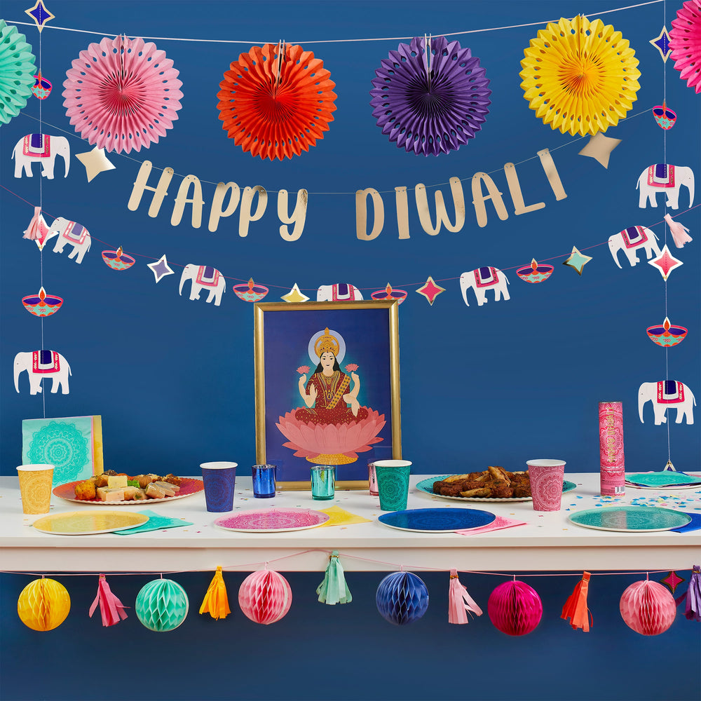 Colourful Diwali Window Stickers | Diwali Party Decorations UK Party Decorations Colourful Happy Diwali Window Stickers