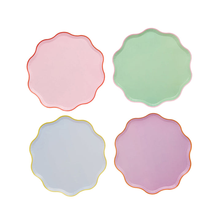 Colourful Edge Scallop Party Plates x 8 party plates Colourful Edge Scallop Party Plates x 8