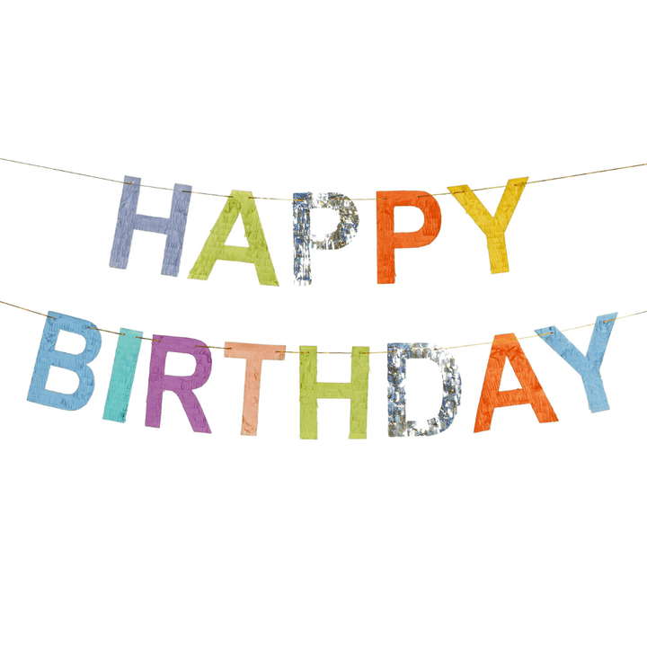 Colourful Foil Happy Birthday Banner - Bright Party Supplies Bunting Happy Birthday Banner - Colourful Foil