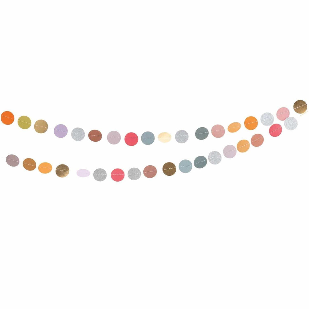 Colourful Glitter Circles Sewn Garland - 2 Metres Bunting Colourful Glitter Circles Sewn Garland - 2 Metres