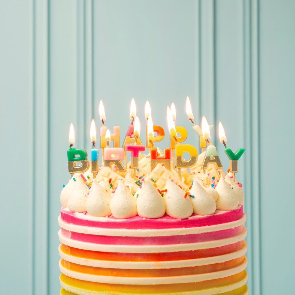 Colourful 'Happy Birthday' Cake Candles Birthday Candles Colourful 'Happy Birthday' Cake Candles