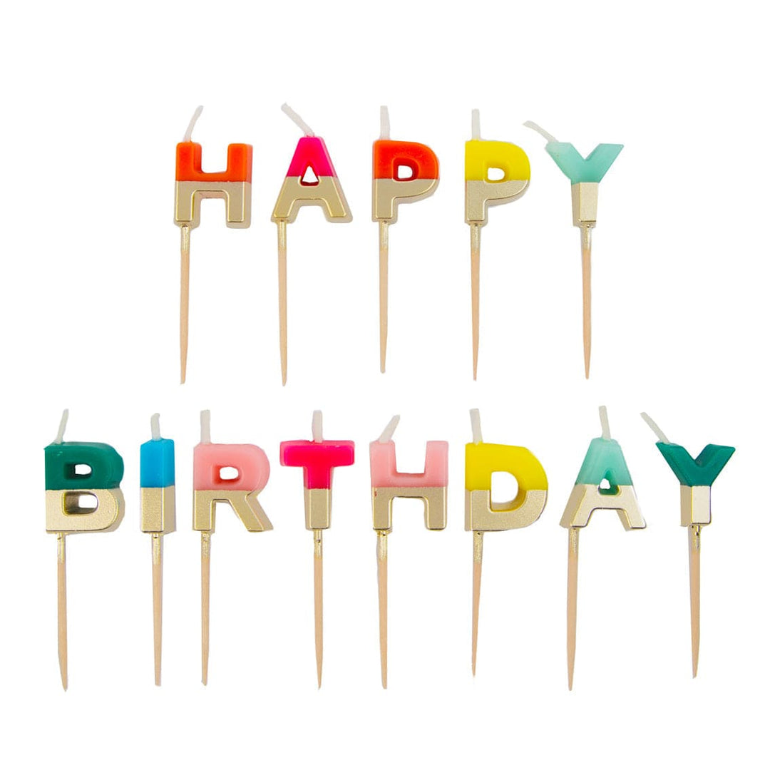 Colourful 'Happy Birthday' Cake Candles Birthday Candles Colourful 'Happy Birthday' Cake Candles