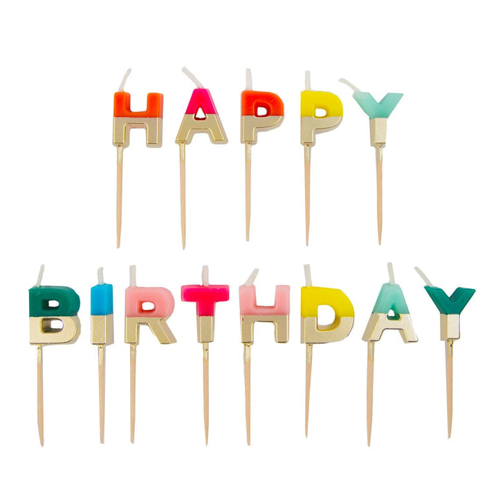 Colourful 'Happy Birthday' Cake Candles Birthday Candles Colourful 'Happy Birthday' Cake Candles