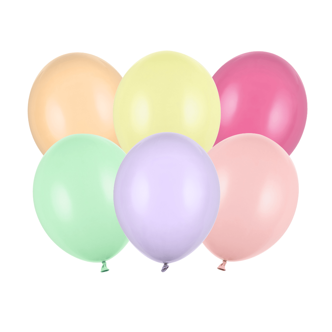 Colourful Latex Balloons x 10 - Circus Party Balloons Balloons Colourful Light Pastel Latex Balloons x 10