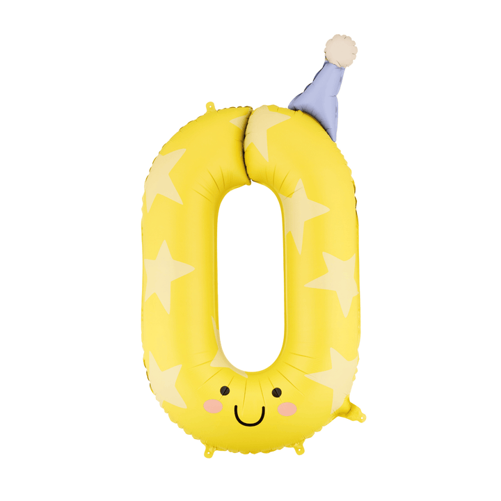 Colourful Party Hat Number Balloons - Birthday Party Supplies Foil Balloon Colourful Party Hat Number Foil Balloons 0