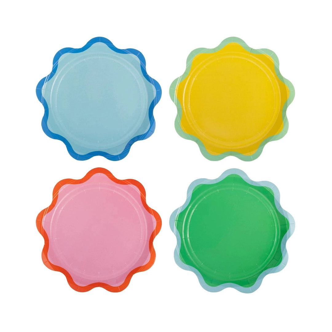 Colourful Ric Rac Edge Party Plates - Pack of 8 Disposable Plates Colourful Ric Rac Edge Party Plates - Pack of 8
