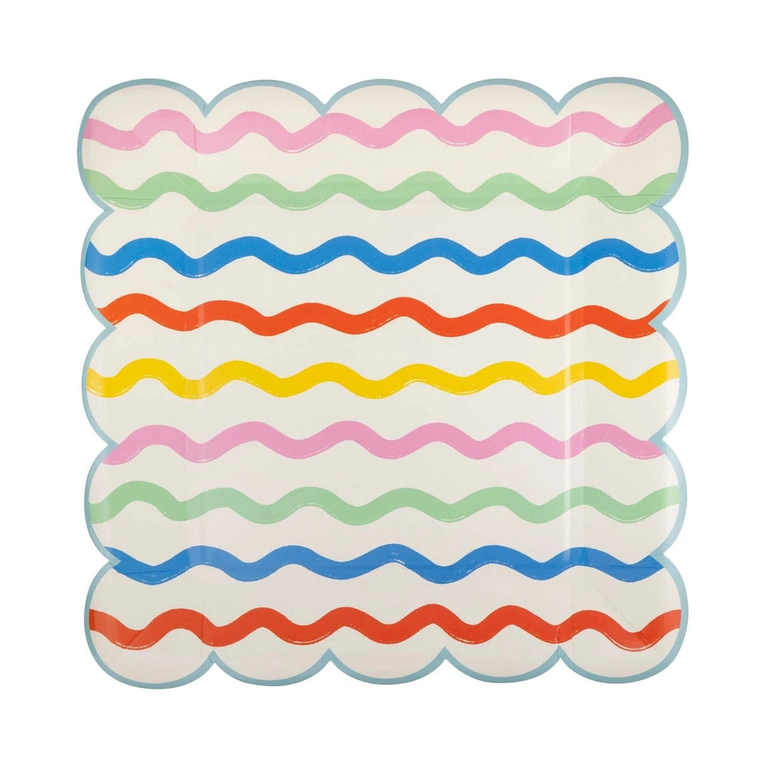 Colourful Ric Rac Striped Party Plates – Pack of 8 Disposable Plates Colourful Ric Rac Striped Party Plates – Pack of 8
