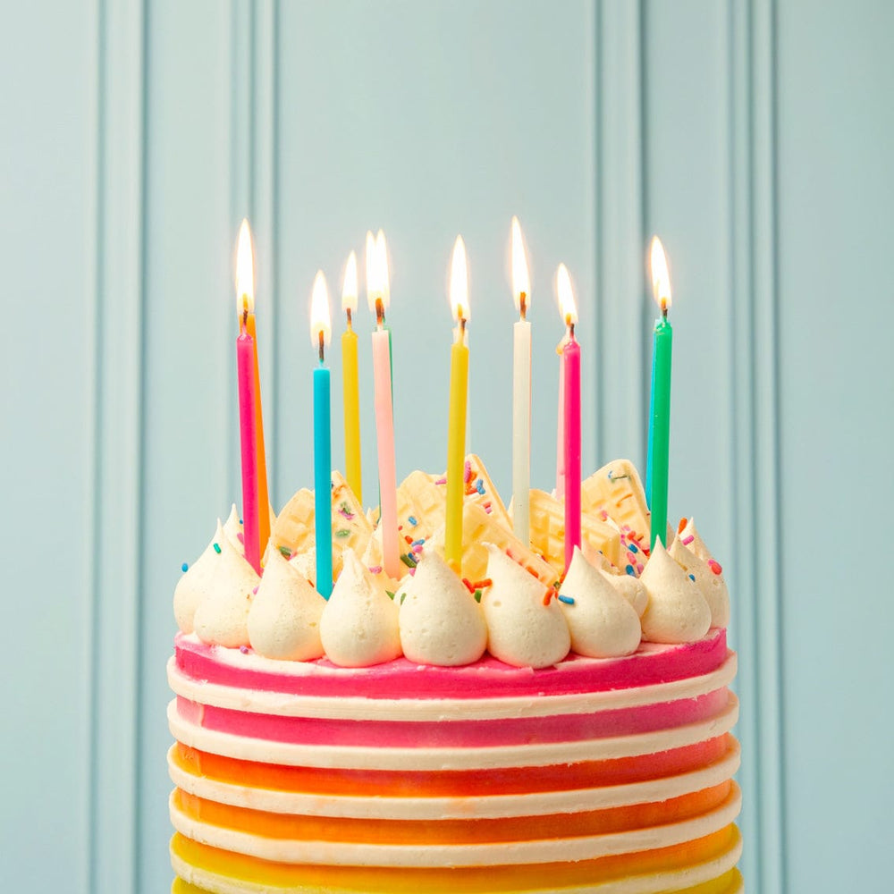 Colourful Tall Cake Candles - 16 Pack / Birthday Cake Candles Birthday Candles Colourful Tall Cake Candles - 16 Pack