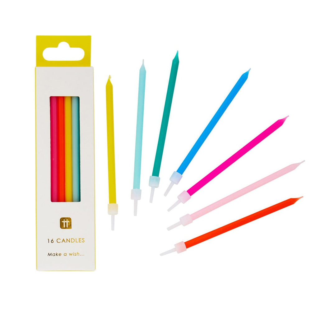 Colourful Tall Cake Candles - 16 Pack / Birthday Cake Candles Birthday Candles Colourful Tall Cake Candles - 16 Pack