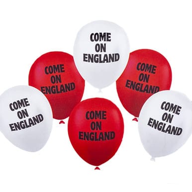 Come On England Printed Latex Balloons x 12 - England Decorations Balloons Come On England Printed Latex Balloons (Pack of 12) Default