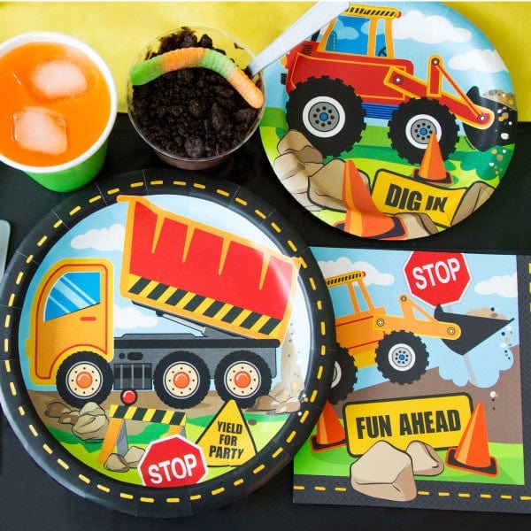 Construction Party Supplies - Construction Party Plates - Tractor Party Digger Party Decorations Party Supplies Construction Party Plates x 8