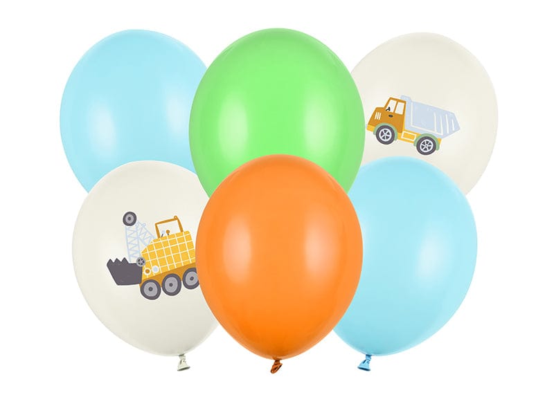 Balloons Construction Trucks Party Balloons x 6