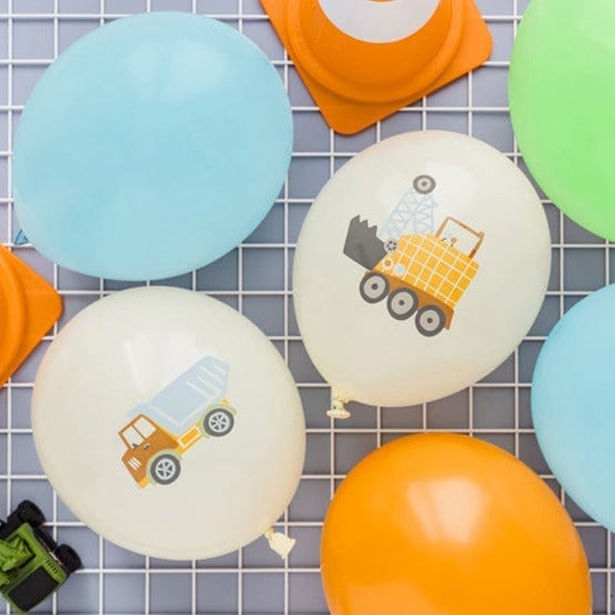 Balloons Construction Trucks Party Balloons x 6