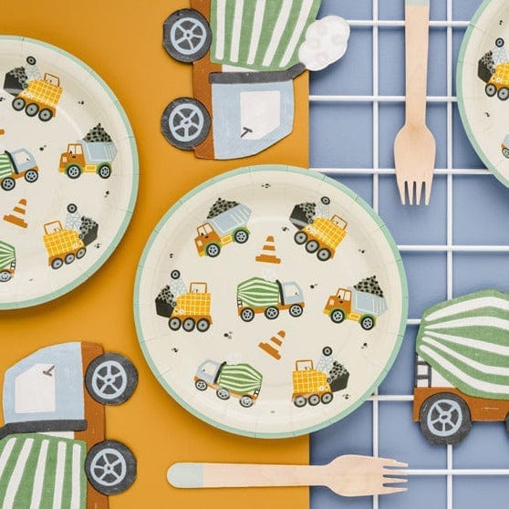 party plate Construction Trucks Party Plates x 6
