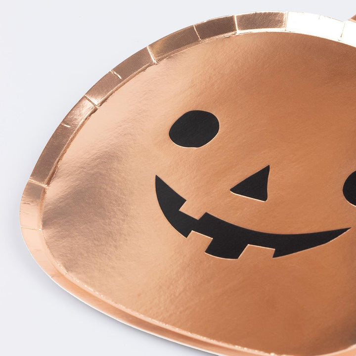 Copper Pumpkin Party Plates x 8 | Meri Meri Halloween Table party plates Copper Pumpkin Party Plates x 8