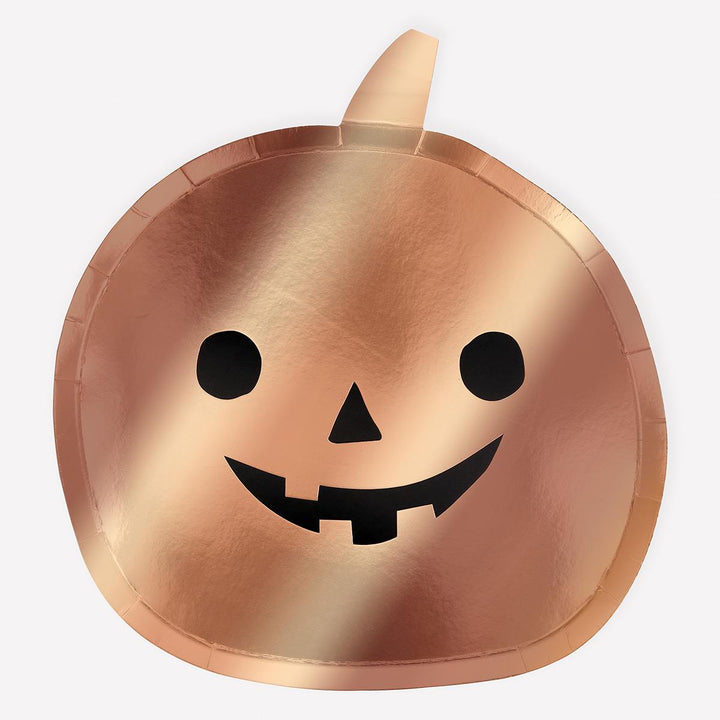 Copper Pumpkin Party Plates x 8 | Meri Meri Halloween Table party plates Copper Pumpkin Party Plates x 8