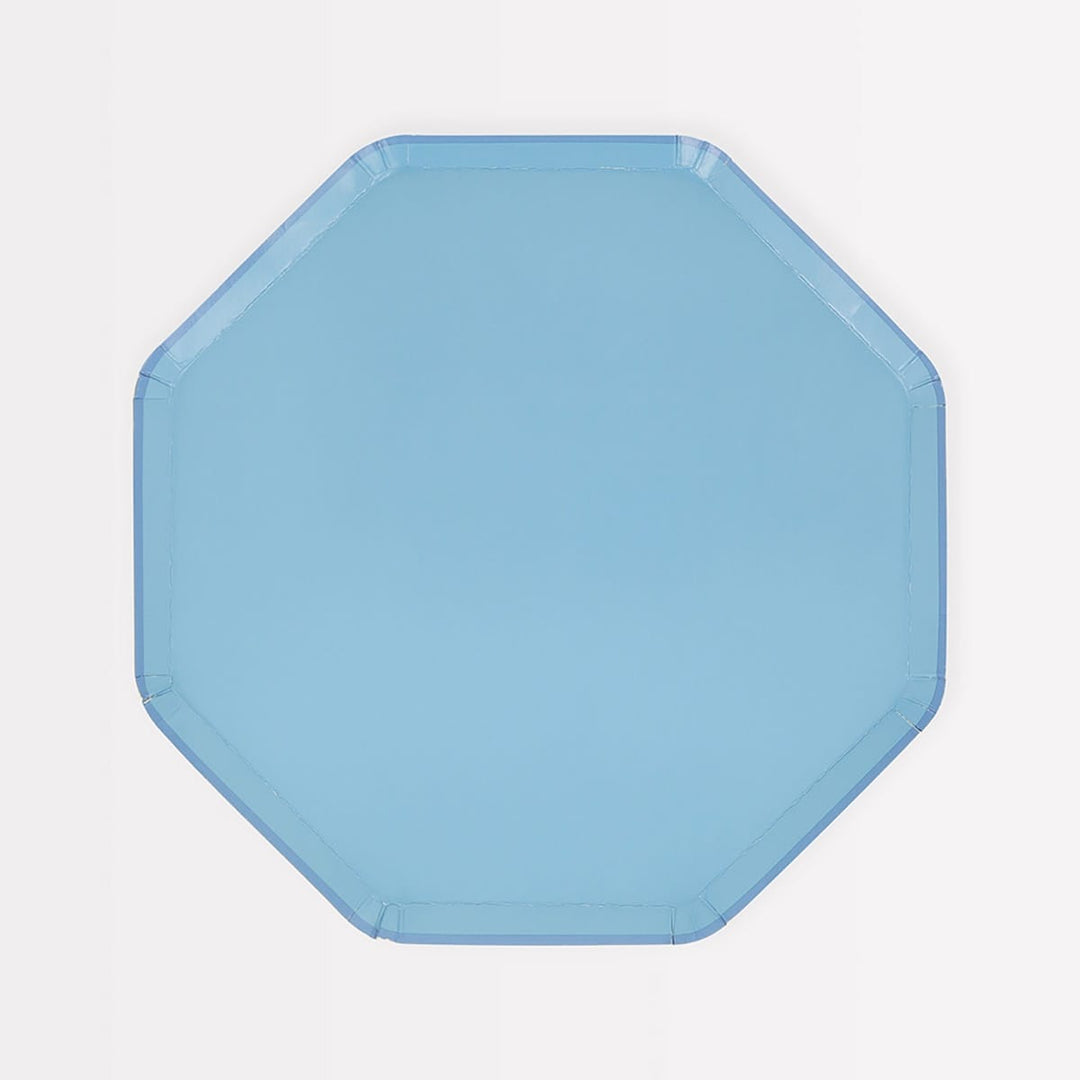 Cornflower Blue Side Party Plates x 8 | Meri Meri party plates Cornflower Blue Side Party Plates x 8