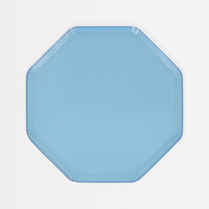 Cornflower Blue Side Party Plates x 8 | Meri Meri party plates Cornflower Blue Side Party Plates x 8
