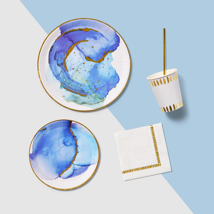 Coterie Party - Ocean Watercolour Small Plates x 10 party plates Ocean Watercolour Small Plates x 10