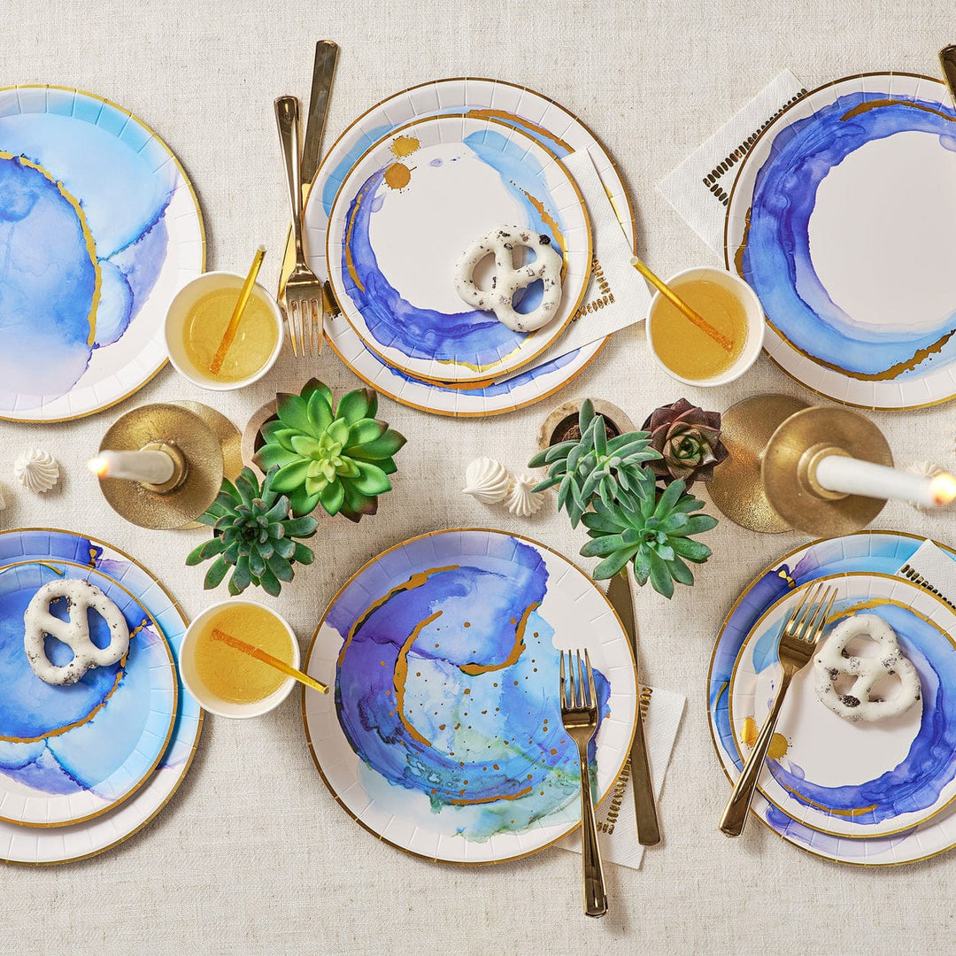 Coterie Party - Ocean Watercolour Small Plates x 10 party plates Ocean Watercolour Small Plates x 10