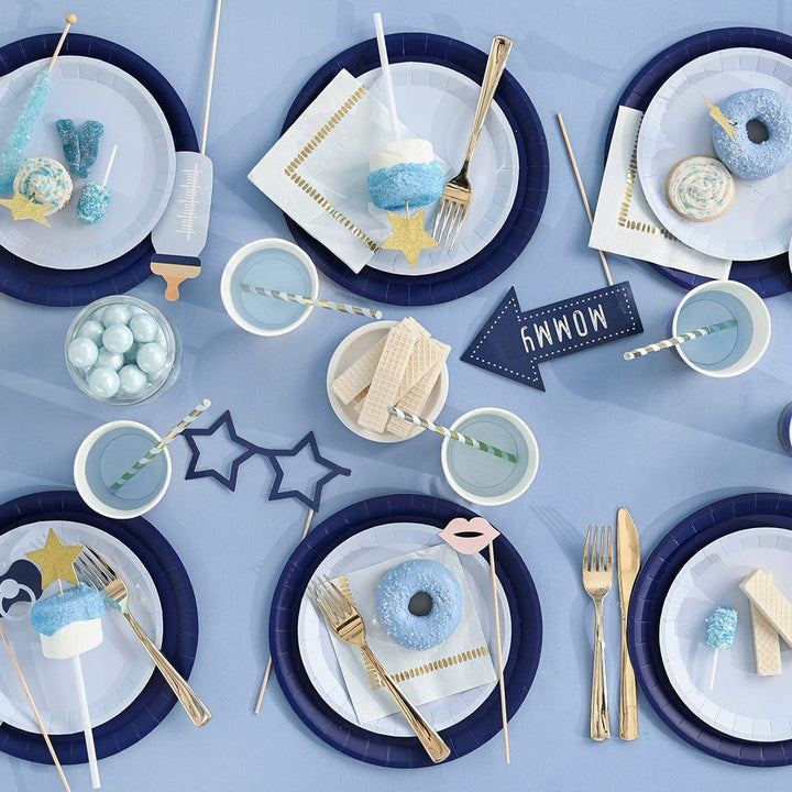 Coterie Party - Pale Blue Brushstroke Cocktail Napkins x 25 Paper Napkins Pale Blue Brushstroke Cocktail Napkins x 25