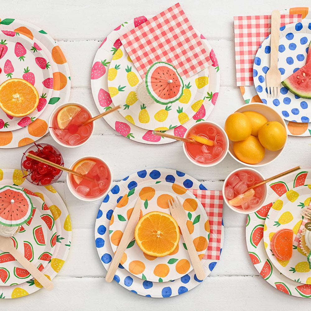 Coterie Party Supplies - Fruit Punch Small Plates x 10 Party Supply Kits Fruit Punch Theme Large Party Plates x 10