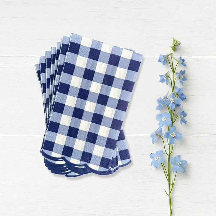 Coterie Party Supplies - Navy Gingham Party Napkins x 20 Paper Napkins Navy Gingham Party Napkins x 20