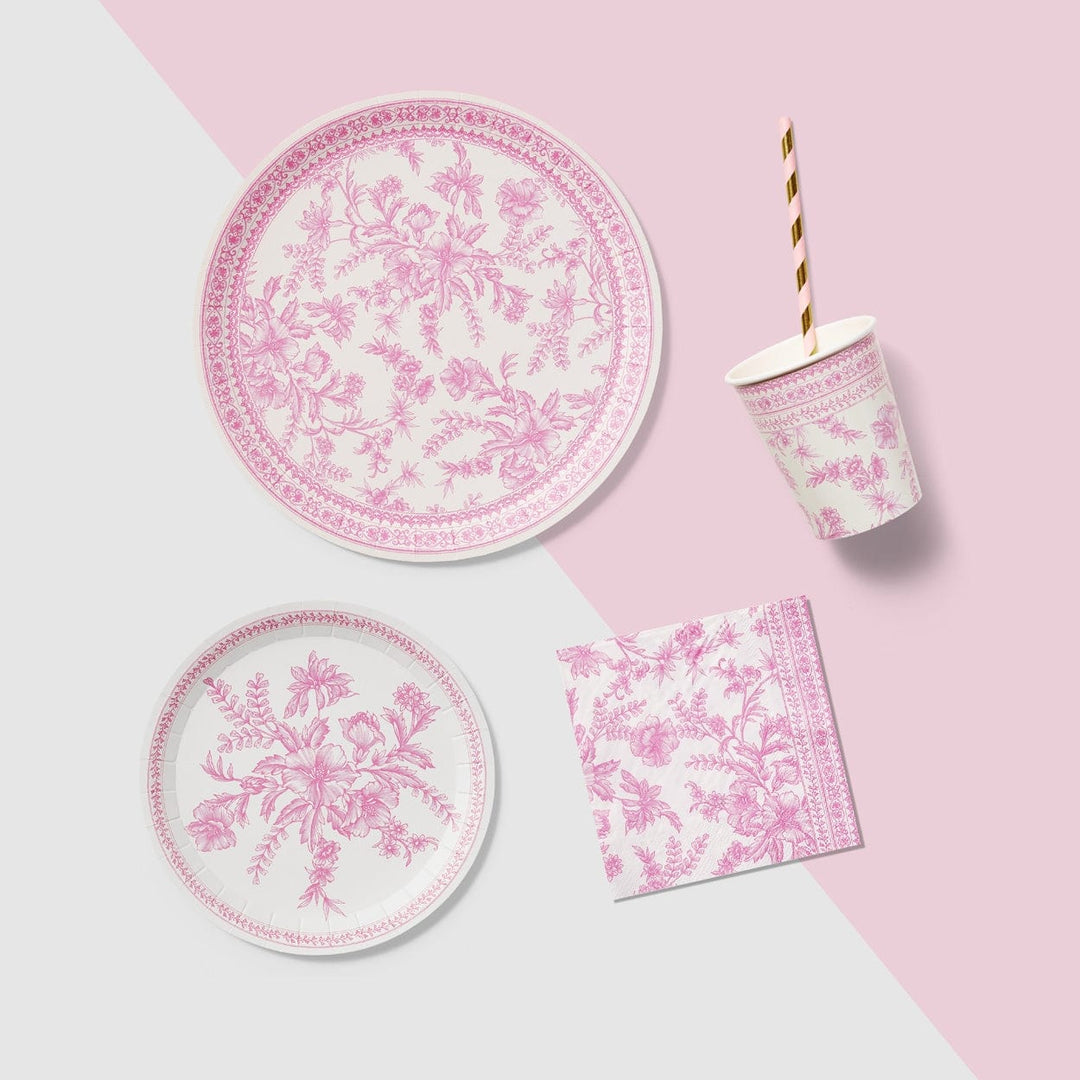 Coterie Party Supplies - Pink Toile Large Plates x 10 Party Supplies Pink Toile Large Plates x 10