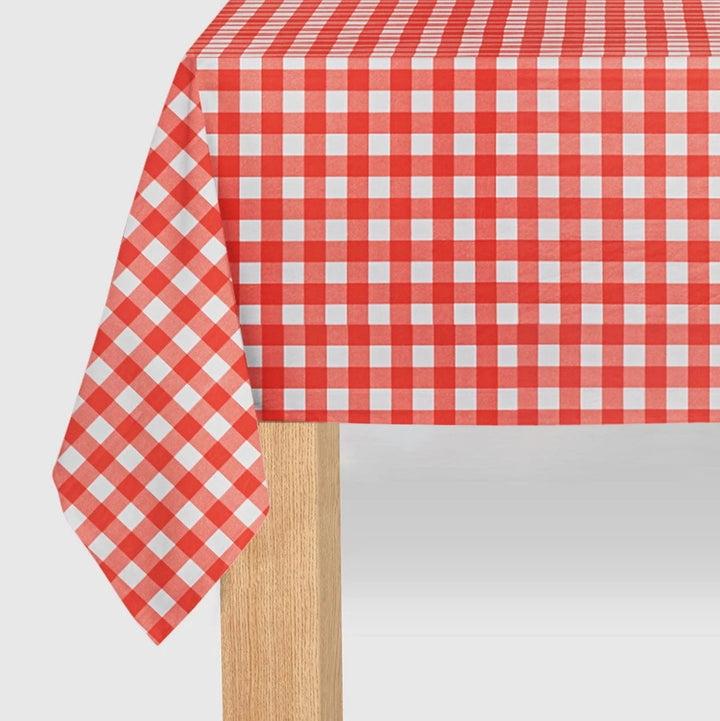 Coterie Party Supplies - Summer Picnic Red Gingham Paper Tablecloth Tablecloths Red Gingham Paper Tablecloth