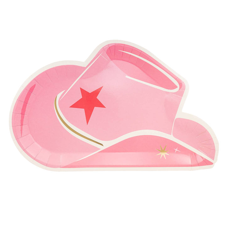 Cow Girl Hat Shaped Party Plates (Set of 8) My Mind's Eye  Disposable Plates Cow Girl Hat Shaped Party Plates (Set of 8)