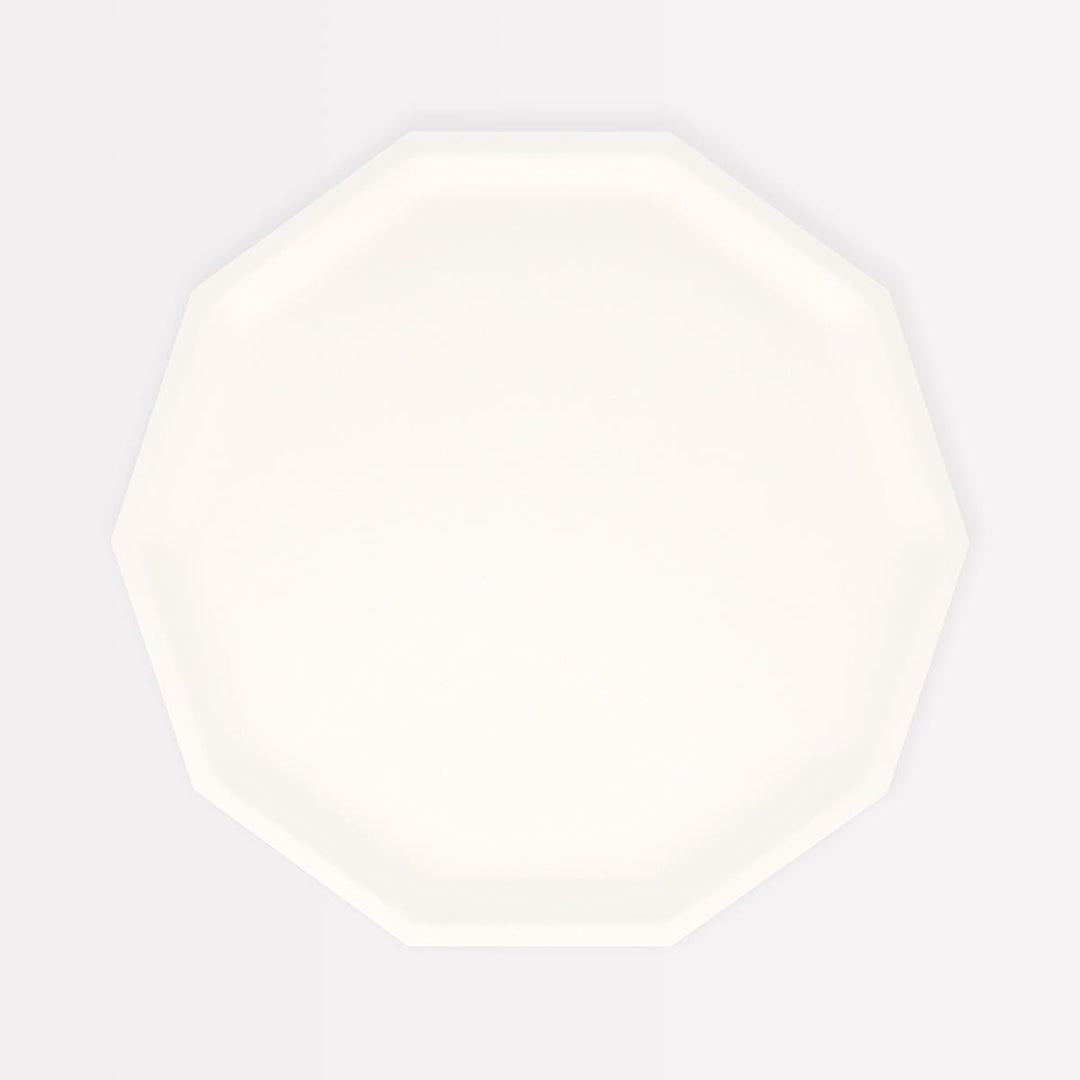 Cream Decagon Compostable Side Party Plates x 8 | Meri Meri party plates Cream Decagon Compostable Side Party Plates x 8