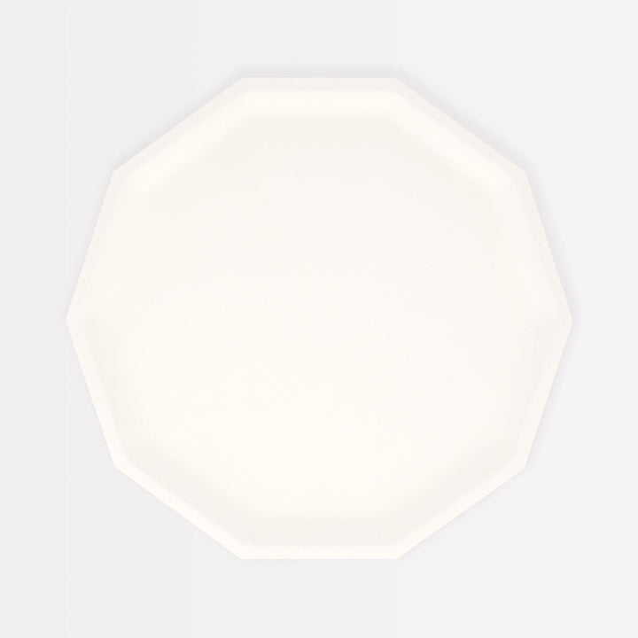 Cream Decagon Compostable Side Party Plates x 8 | Meri Meri party plates Cream Decagon Compostable Side Party Plates x 8