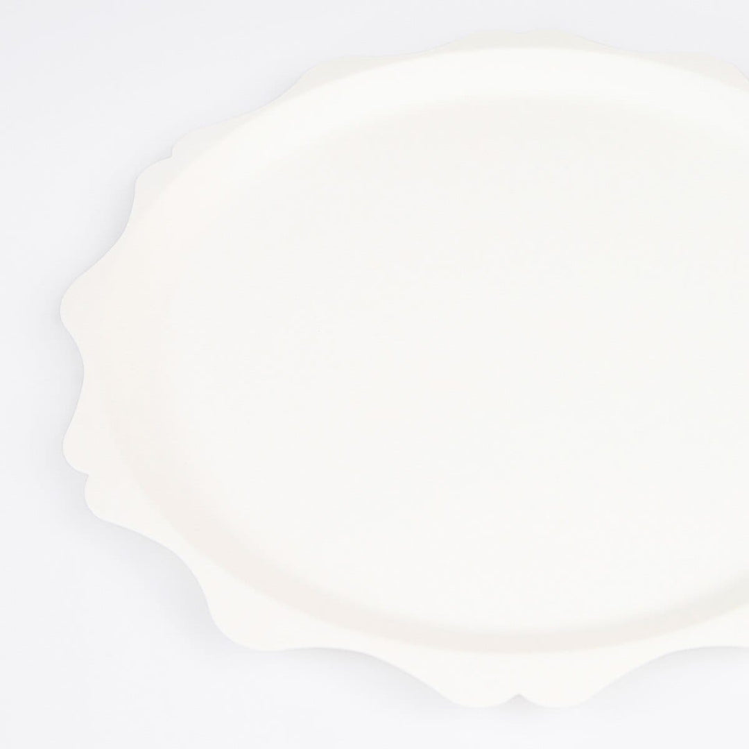 Cream Decorative Edge Compostable Side Party Plates x 8 | Meri Meri party plates Cream Decorative Edge Compostable Side Party Plates x 8