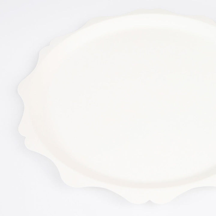 Cream Decorative Edge Compostable Side Party Plates x 8 | Meri Meri party plates Cream Decorative Edge Compostable Side Party Plates x 8