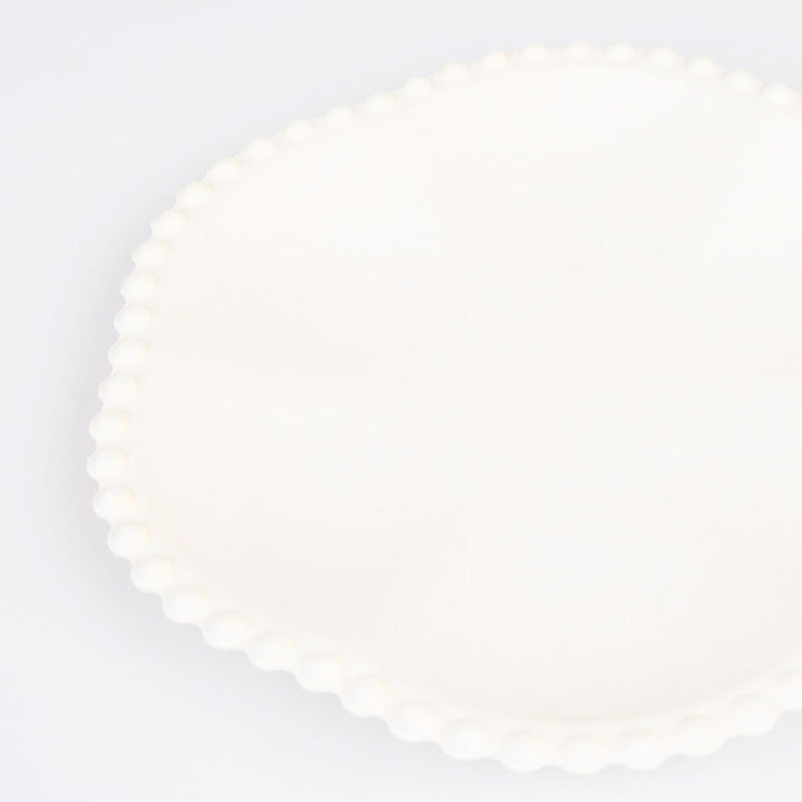 Cream Dot Edged Flower Compostable Dinner Party Plates x 8 | Meri Meri party plates Cream Dot Edged Flower Compostable Dinner Party Plates x 8