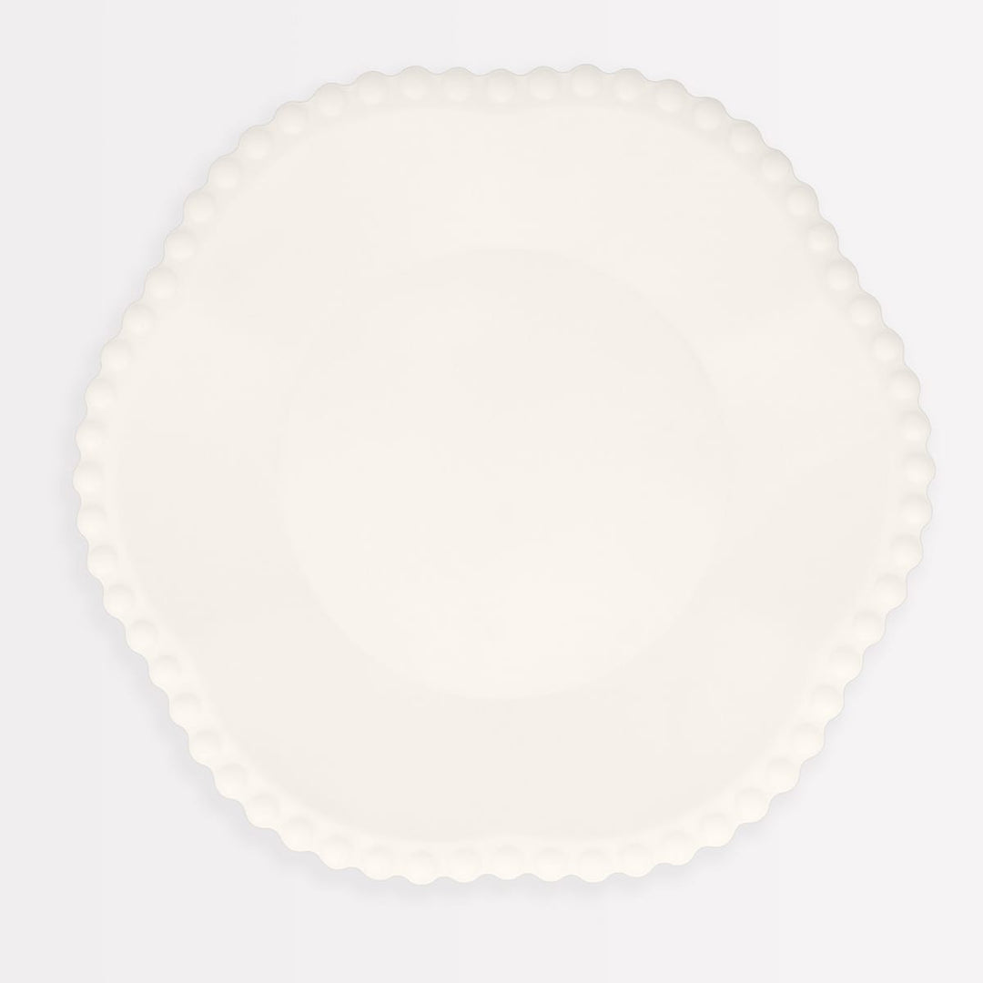 Cream Dot Edged Flower Compostable Dinner Party Plates x 8 | Meri Meri party plates Cream Dot Edged Flower Compostable Dinner Party Plates x 8