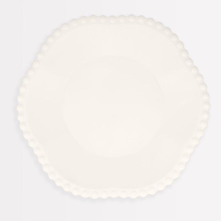 Cream Dot Edged Flower Compostable Dinner Party Plates x 8 | Meri Meri party plates Cream Dot Edged Flower Compostable Dinner Party Plates x 8