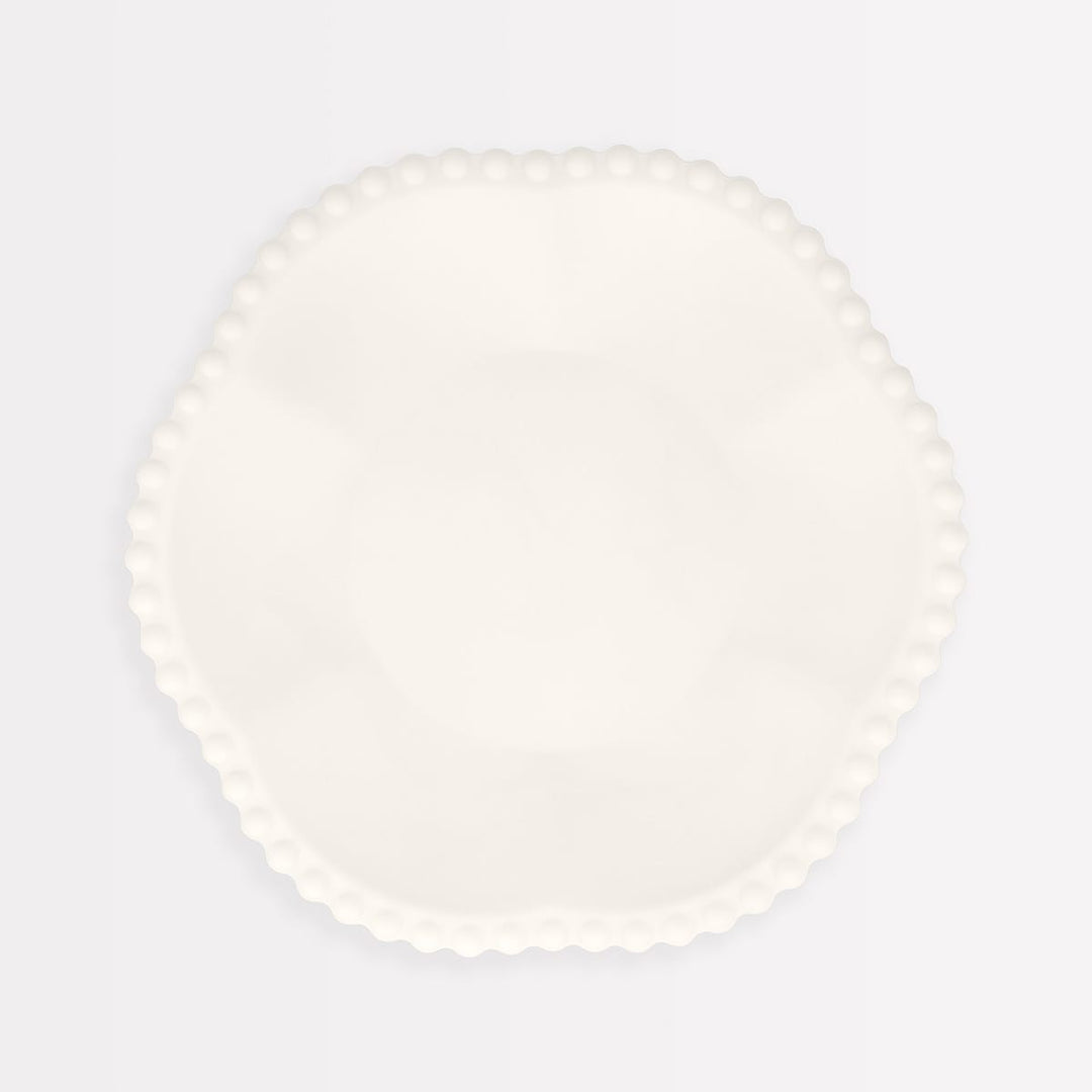 Cream Dot Edged Flower Compostable Side Party Plates x 8 | Meri Meri party plates Cream Dot Edged Flower Compostable Side Party Plates x 8