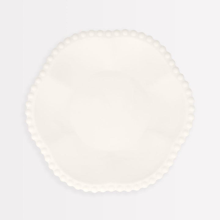 Cream Dot Edged Flower Compostable Side Party Plates x 8 | Meri Meri party plates Cream Dot Edged Flower Compostable Side Party Plates x 8