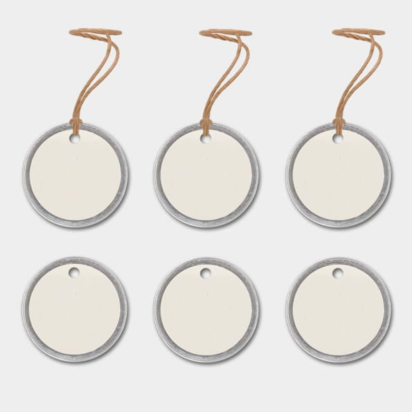 Cream Metal Edge Gift Labels, Pack of 6 | East of India Gift Tags East of India Metal Edge Gift Labels - Cream, Pack of 6