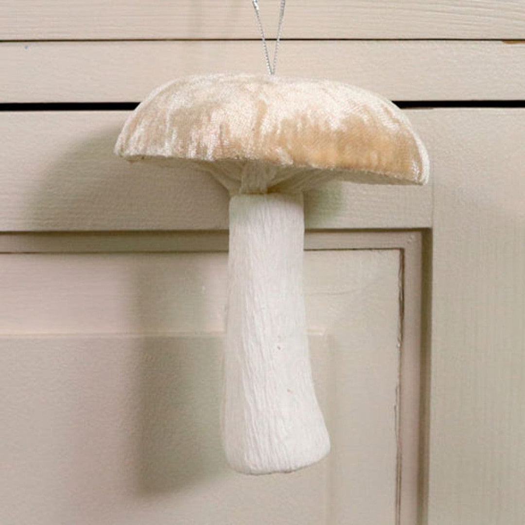 Cream Velvet Hanging Mushroom (12cm) ornament Cream Velvet Hanging Mushroom (12cm)